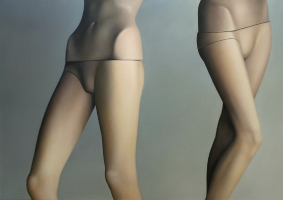 Mannequins legs, 2004, 180-225 cm, oil on canvas.