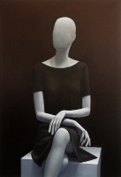 Sitting Mannequin, 140-100 cm, 2017, oil on canvas.