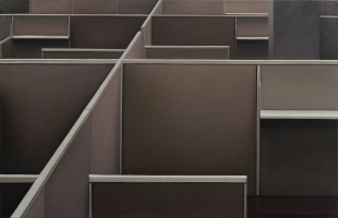 Cubicles (brown), 2013, 100-155 cm, oil on canvas.
